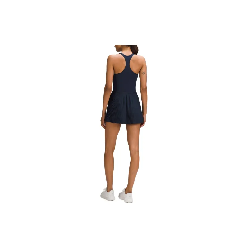 Lululemon Scoop-Neck Pleated Sleeveless Dress Women's Marine Blue-1