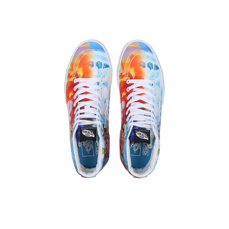 One Piece x Vans SK8 'Punk Hazard' Anti-Slip Wear-Resistant High-Top Skateboard Shoes Unisex Blue Orange-3