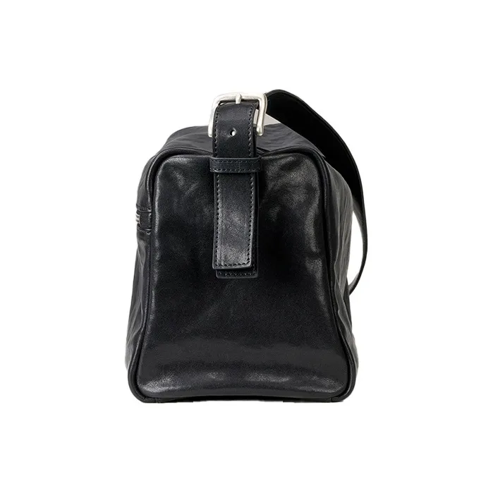 MR'GUFA Vegetable Tanned Cow Leather Vintage Inspired Backpack Unisex Classic Black-11