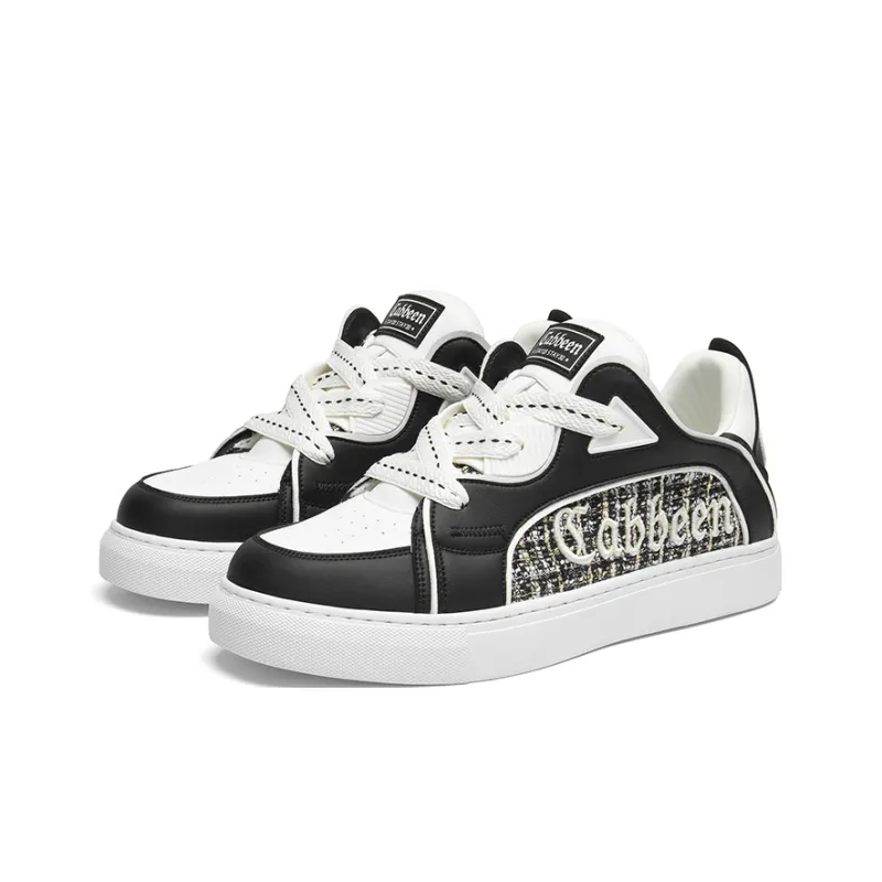 Cabbeen Comfortable Casual Preppy Slip Resistant Low Top Skateboard Shoes Men's Ecru-13