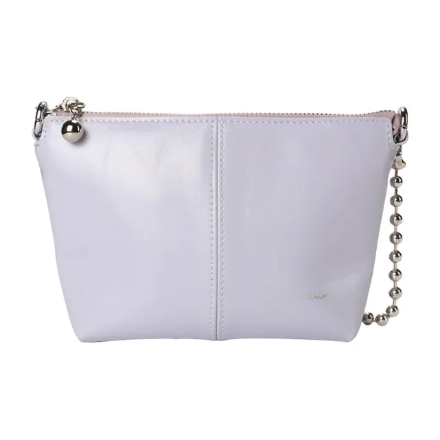Abbott VINTAGE Cow Leather Shoulder Bag Small Size Women's Green/Purple-8
