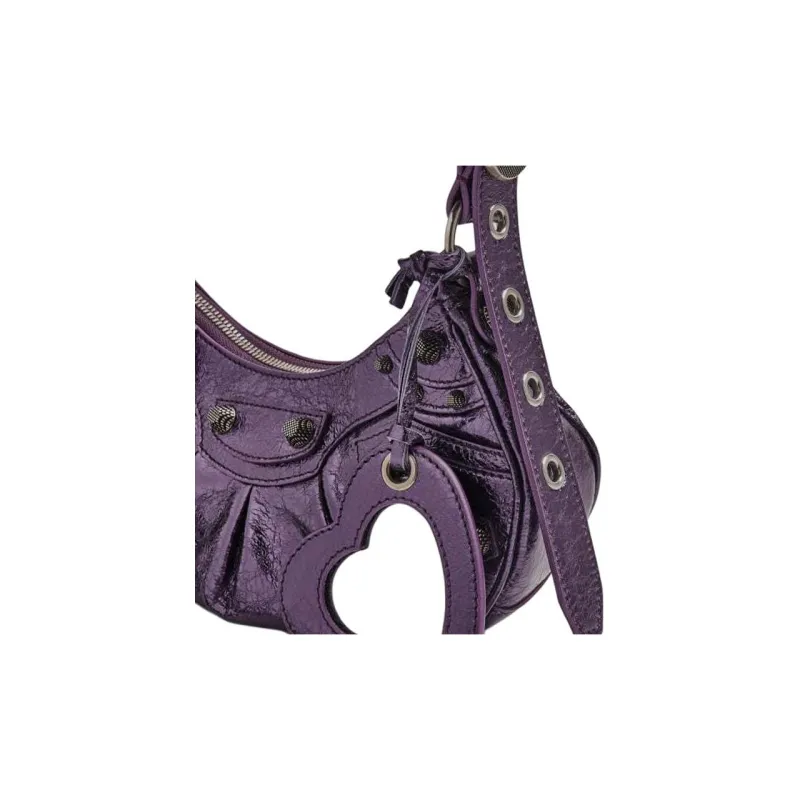 Balenciaga Le Cagole Xs Shoulder Bag Metallized Purple-4