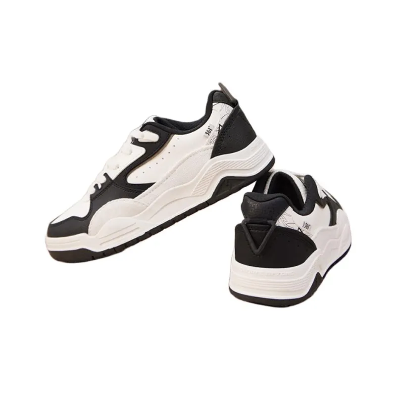 361° Type Burning Series Anti Slip Wear Resistant Low Top Skateboard Shoes Women's Black White-4