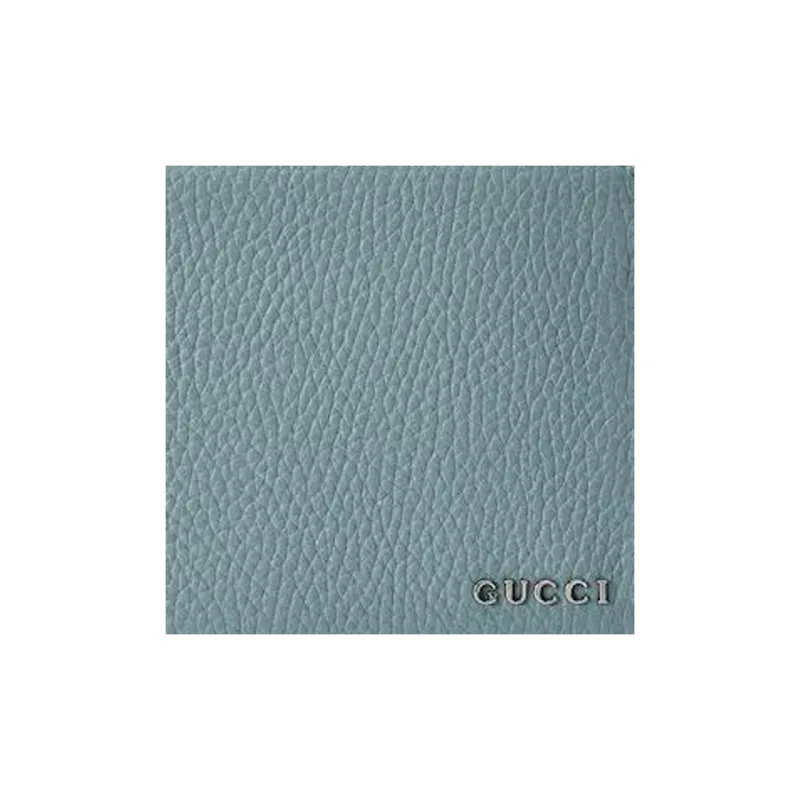 GUCCI Leather Long Wallets Men's Light Green-4