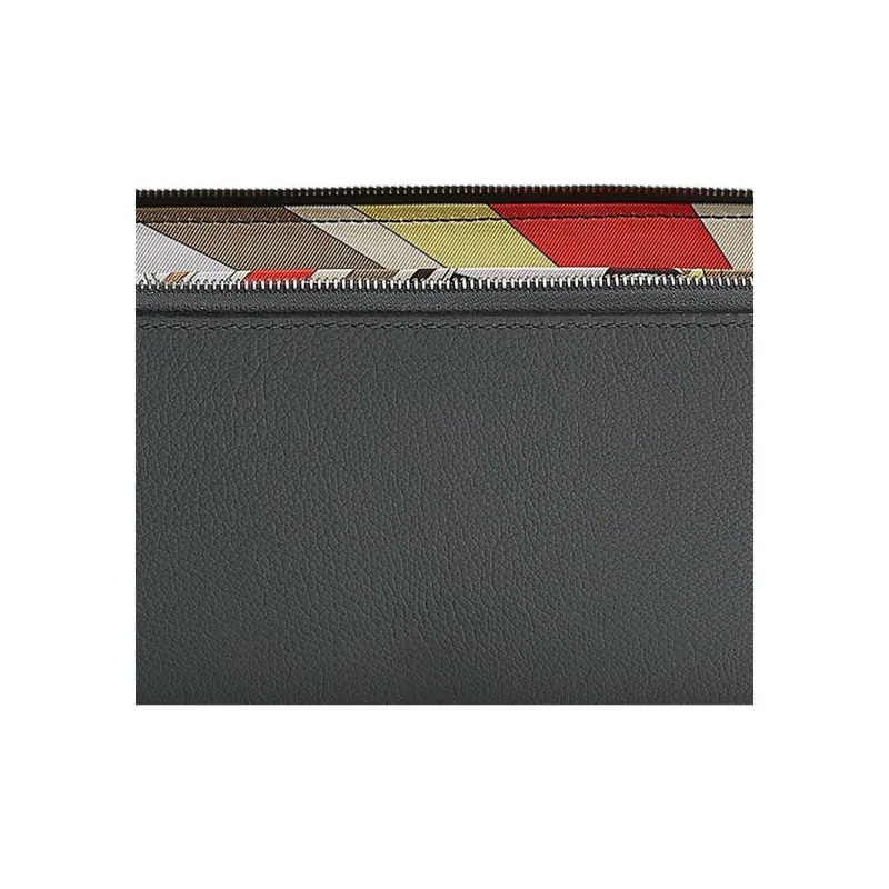 HERMES Evercolor Calfskin Wallet Women's Gray Mist/Beige/Marlfa/Purinol-2