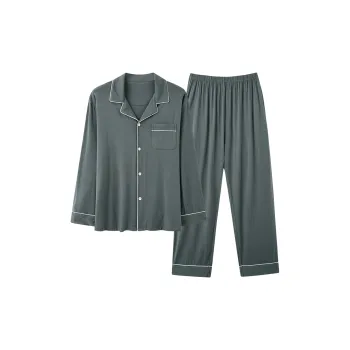 CAIHENGTONG Pajama Set Men's Gray Green