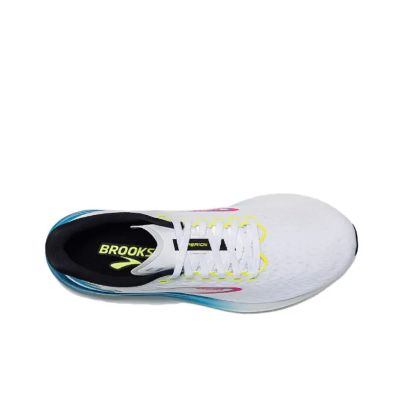 Brooks Hyperion Cushioned Slip Resistant Low Top Running Shoes Men's White Blue-2