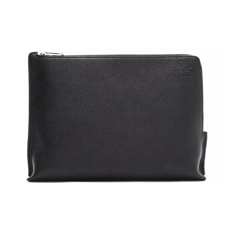LOEWE SS23 Soft Grain Cow Leather Clutch Men's Black-0