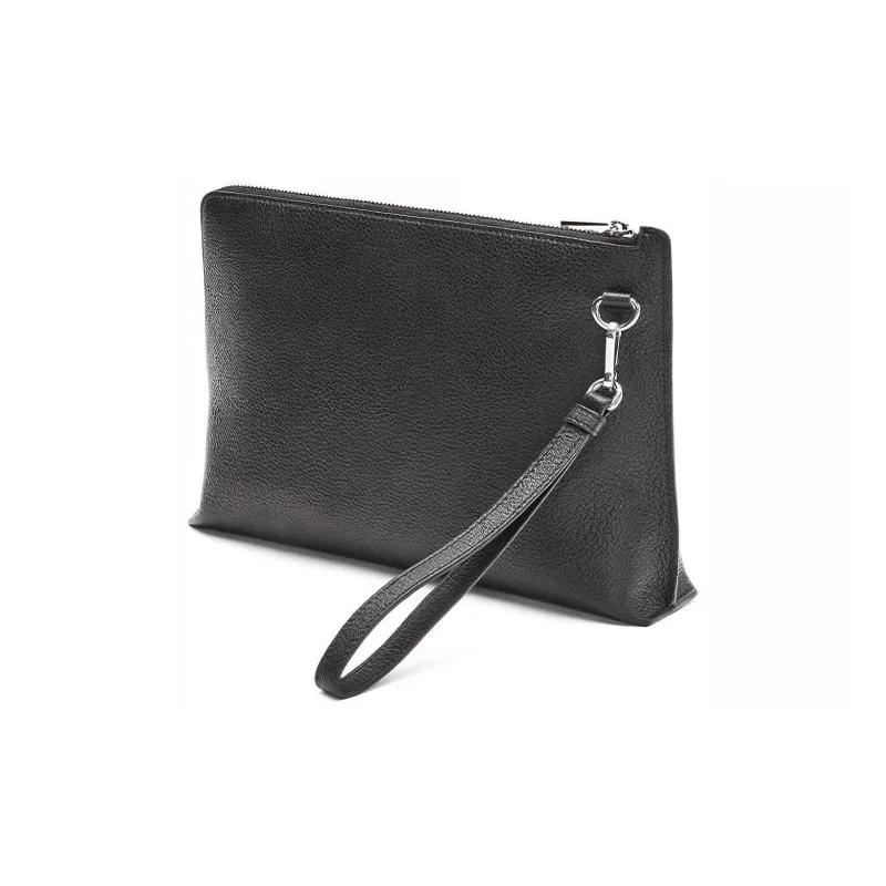 LOEWE SS23 Soft Grain Cow Leather Clutch Men's Black-1