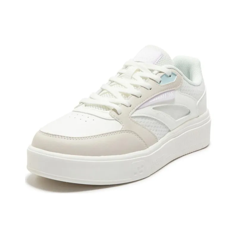 361° Anti Slip Wear Resistant Low Top Skateboard Shoes Women's White Gray-1