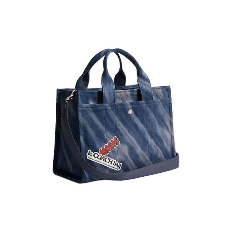 COACH Cargo Fabric Tote Bag Shopping Bag Shoulder Bag Crossbody Bag Handbag Large Size Unisex Midnight Blue & Navy-2