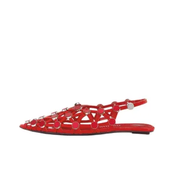 The Attico Grid Pointed Toe Ballet Flats Women's