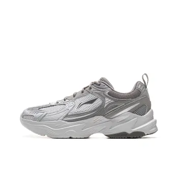 LiNing Meteor 2K Cushioning, Slip Resistant, Abrasion Resistant Support Low Top Chunky Sneakers Men's Gray