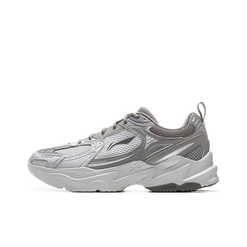LiNing Meteor 2K Cushioning, Slip Resistant, Abrasion Resistant Support Low Top Chunky Sneakers Men's Gray-0