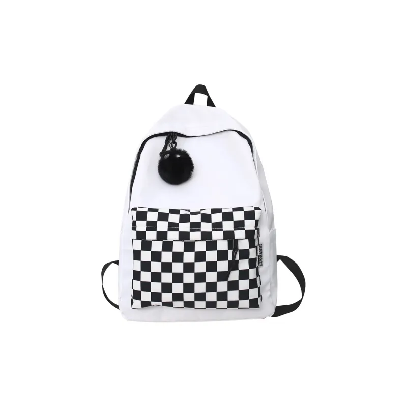 MOK Nylon Backpack Unisex Checkerboard/White/Black-3