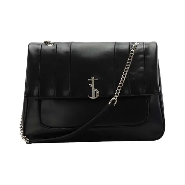 Gudair PU Waxed Leather Shoulder Bag Regular Women's White/Black/Red-1