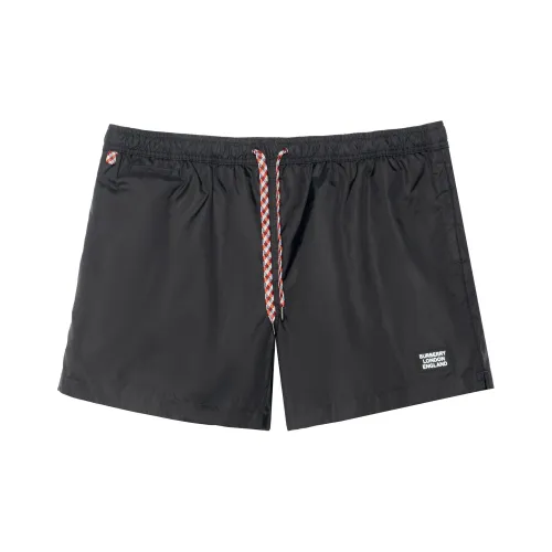 Burberry Men SS23 Solid Color Drawstring Tie Casual Shorts Black