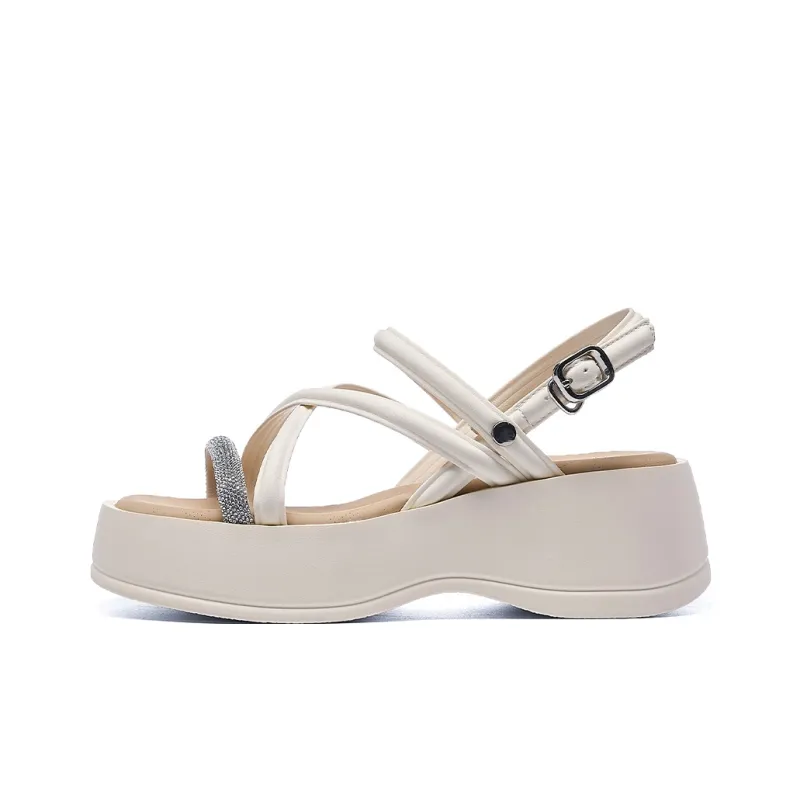 HLA Platform Height Increasing Over The Knee One Strap Sandals Beach Casual Shoes Women's-8