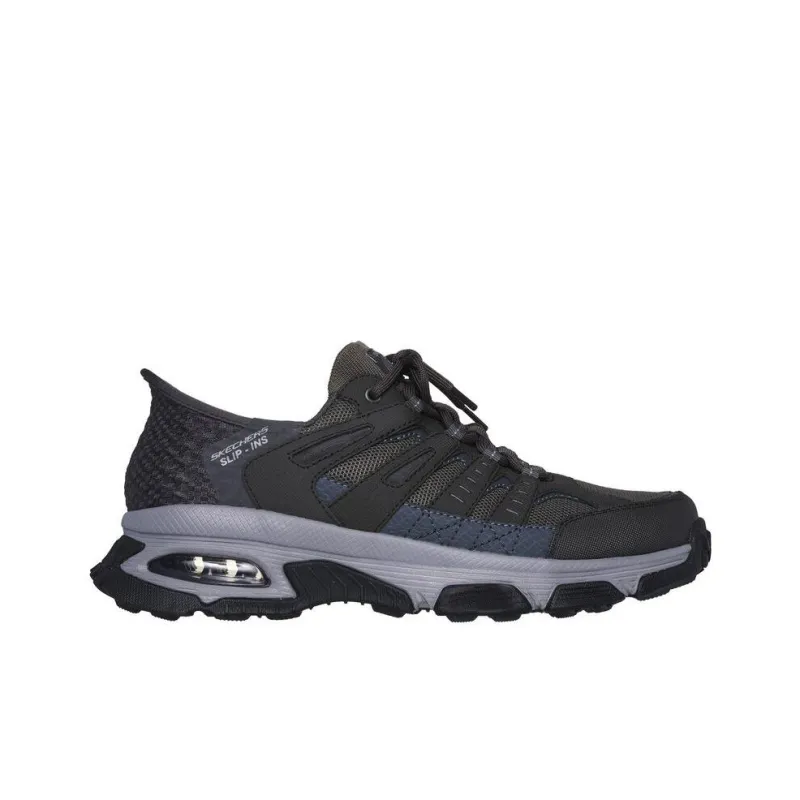 Skechers Cushioning Wear Resistant Low Top Running Shoes Men's Gray Black-1