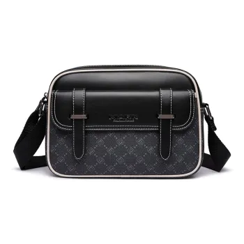 FAIRWHALE PVC Shoulder Bag Crossbody Bag Messenger Bag Regular Unisex Black