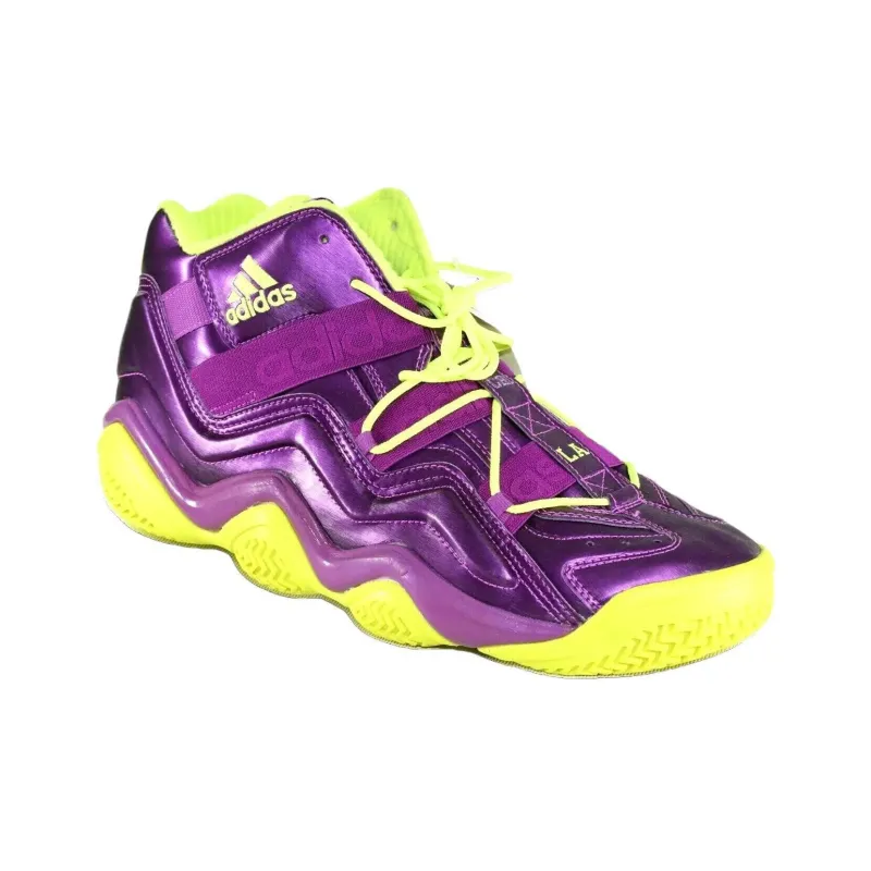 Adidas Top Ten 2000 Cushioning, Wear Resistant Mid Top Vintage Basketball Shoes Men's Purple Green-2