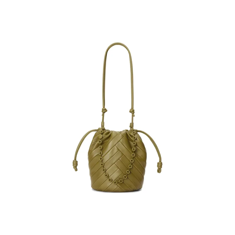 LOEWE Soft Nappa Sheep Leather Bucket Bag, Handbag, Shoulder Bag Women's Olive-2