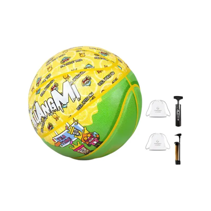 Kuangmi x MK MONKEY KING Microfiber Leather Basketball Yellow Green Size 7 Ball Training Unisex-0