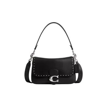 COACH Soft Tabby Smooth Leather Portable Crossbody Bag Shoulder Bag Medium Size Women's Black