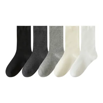 COTTON CHEESE Mid-Calf Socks Unisex 5 Pack