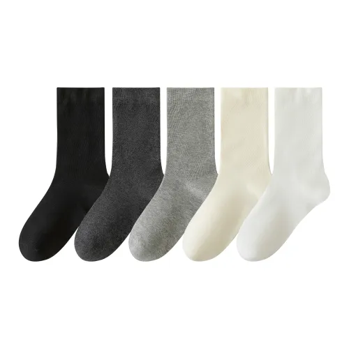 COTTON CHEESE Mid-Calf Socks Unisex 5 Pack