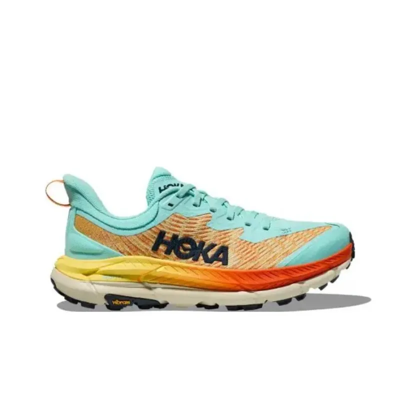HOKA ONE ONE Mafate Speed 4 Anti-Slip And Wear-Resistant Breathable Low-Top Casual Running Shoes Women's Green Orange-1