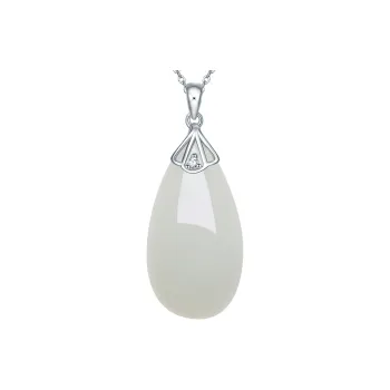 Century Edge Jewelry Hetian Jade Necklaces Pale Greenish-White Jade Women's