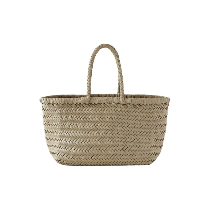 Dragon Diffusion Buffalo Calfskin Basket Bag Handbag Small Size Women's Pearl Gray-0