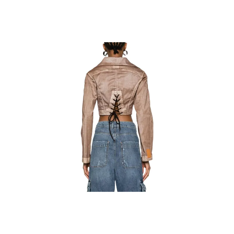 Jean Paul Gaultier Cropped Corset style Denim Jacket-1