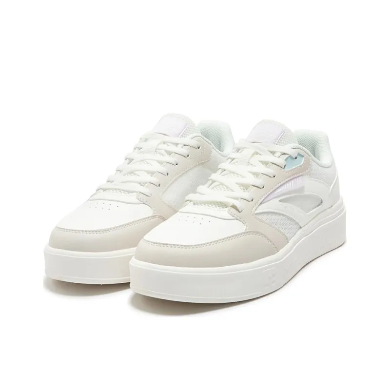 361° Anti Slip Wear Resistant Low Top Skateboard Shoes Women's White Gray-2