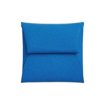 HERMES Bastia Epsom Calfskin Wallet Women's Dark Blue