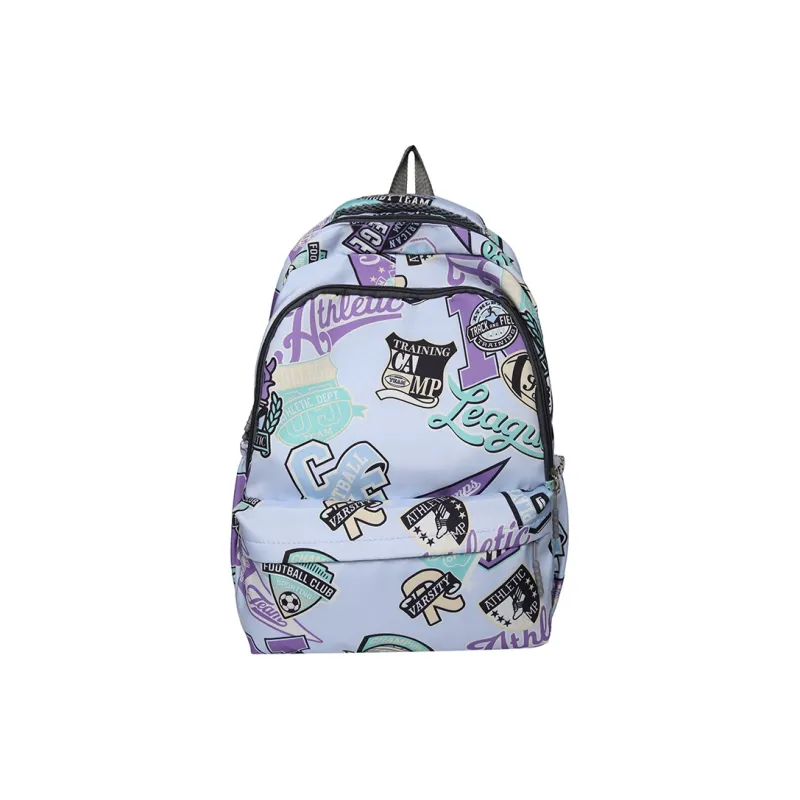 MOK Nylon Backpack Unisex Gray/Pink/Purple/Yellow/Green/Blue-2