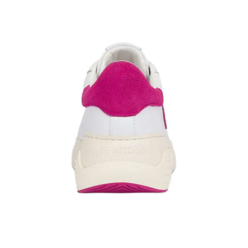 MOSCHINO Star Love Low-Top Casual Shoes For Everyday Life Women's White Pink-3