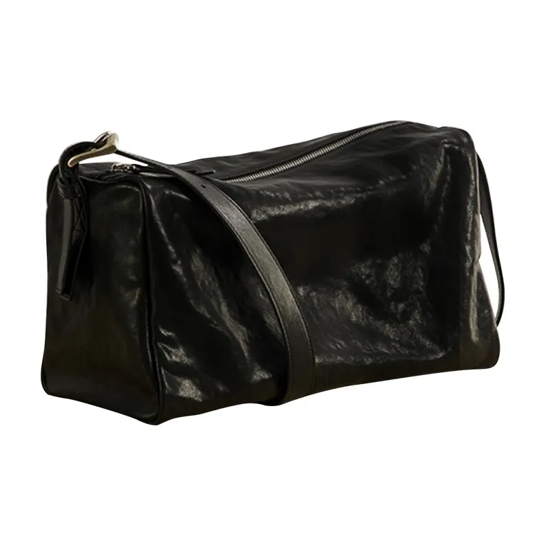 MR'GUFA Vegetable Tanned Cow Leather Vintage Inspired Backpack Unisex Classic Black-8