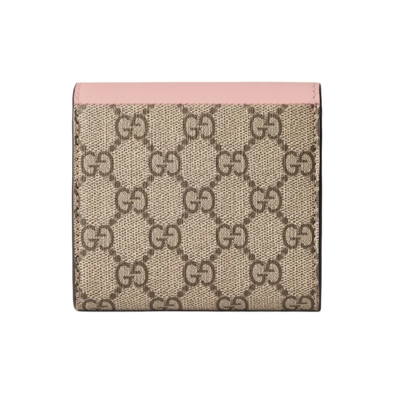 GUCCI Canvas With Leather Trim Wallet Women's Light Pink/Black Walnut-2