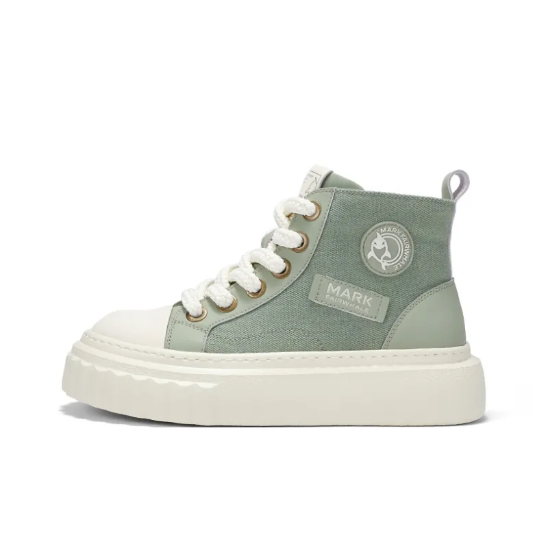 FAIRWHALE High-Top Canvas Shoes Men's Charcoal Black/Mint Mambo Green-7