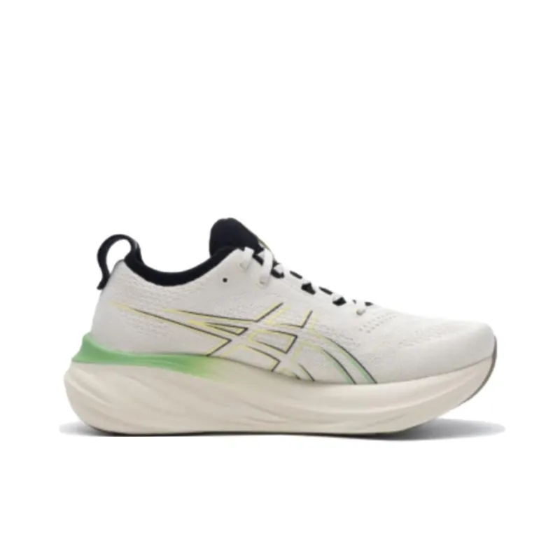 Asics GEL NIMBUS 26 Anti Slip And Wear Resistant Breathable Cushioning Low Top Casual Running Shoes Men's White Green-1