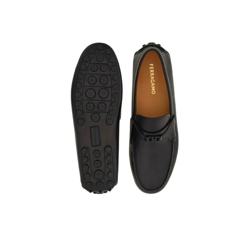 FERRAGAMO Gommino Loafers Men's Black-4