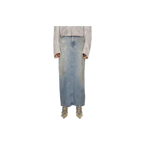 Acne Studios Denim Long Skirts Women's Light Blue