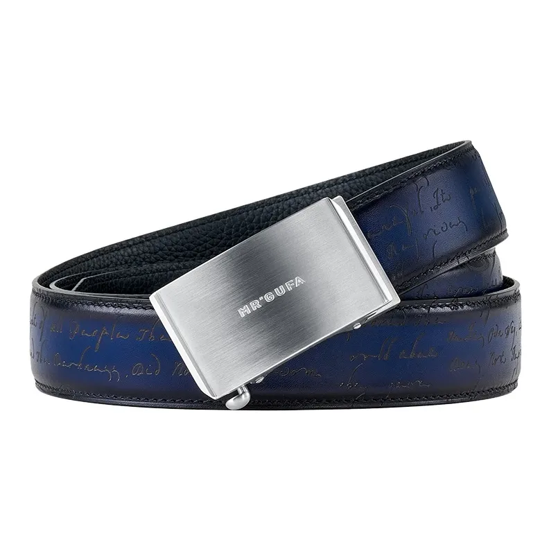 MR'GUFA Stainless Steel Automatic Buckle Genuine Leather Leather Belts Men's 3.5cm-3