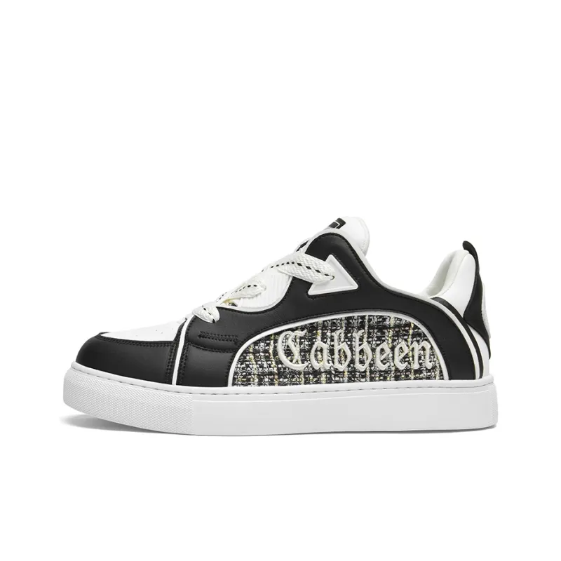 Cabbeen Comfortable Casual Preppy Slip Resistant Low Top Skateboard Shoes Men's Ecru-9