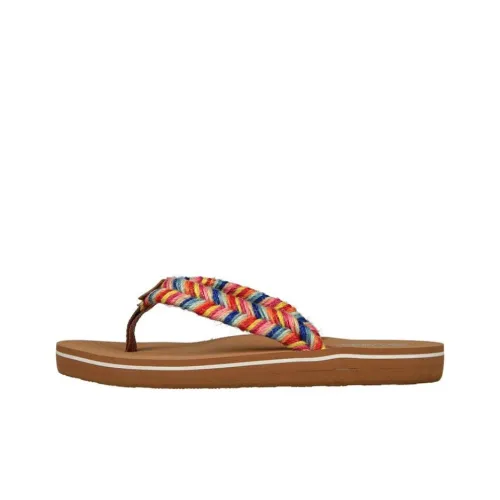 Skechers Rubber Sole Quick Dry Flip Flops Women's Brown Color