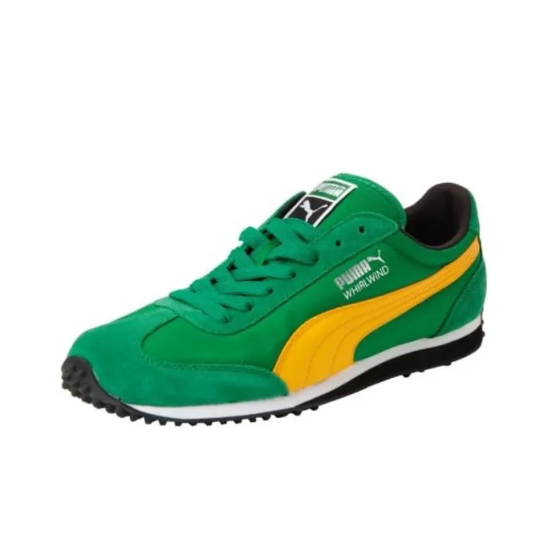 PUMA Whirlwind Classic Cushioning Anti-Slip Wear-Resistant Breathability Low-Top Running Shoes Men's Green Yellow-2