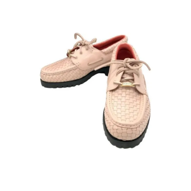 Timberland Woven Leather 3-Eye Lug Supreme Pink-1