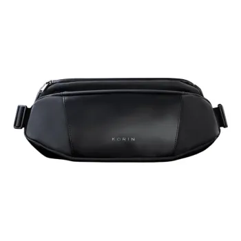 KORIN Polyester Crossbody One Shoulder Sling Bags Regular Unisex Noble Black/Textured Green